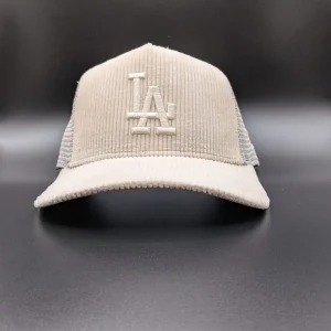 Casquette New Era 9FORTY A-Frame Trucker Los Angeles Dodgers Cord crème vue 1