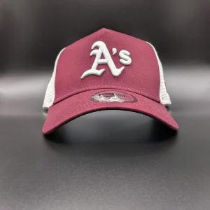 Casquette New Era 9FORTY A-Frame Trucker Oakland Athletics League Essential bordeaux vue 1